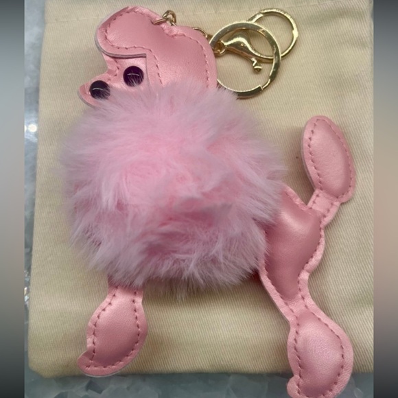 Pink Poodle purse/bag charm Keychain w/dustbag - Picture 5 of 5